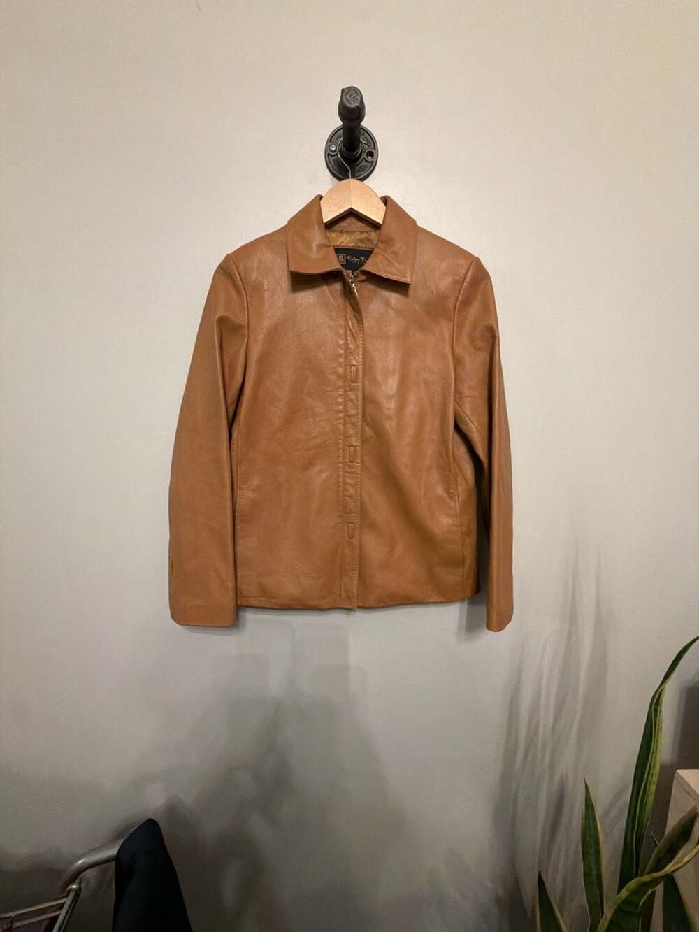 Eden Furs Italy Vintage Caramel Brown Leather Jacket Size 66